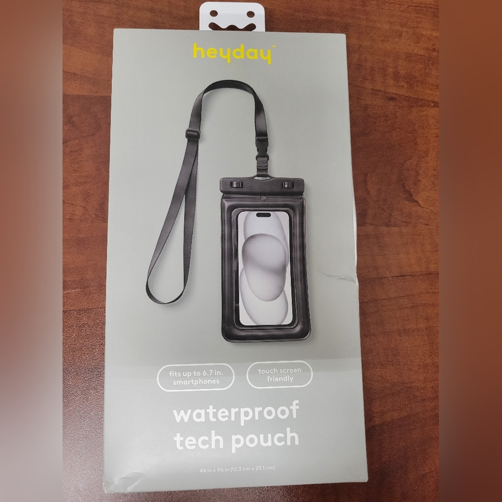 Heyday Black Waterproof Tech Pouch NIB